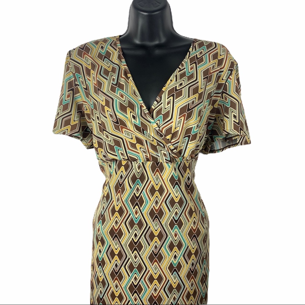 geometric link diamond pattern dress - image 2